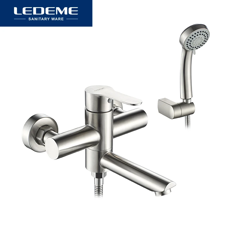 ledeme stainless steel bathtub faucet bathroom shower hot and cold water mixing polished brused bathtub faucets tap l73103 free global shipping