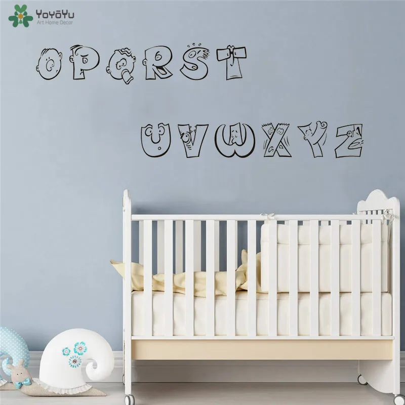 Виниловый фон для Стикеры мультфильм шаблон 26 Английский алфавит форма