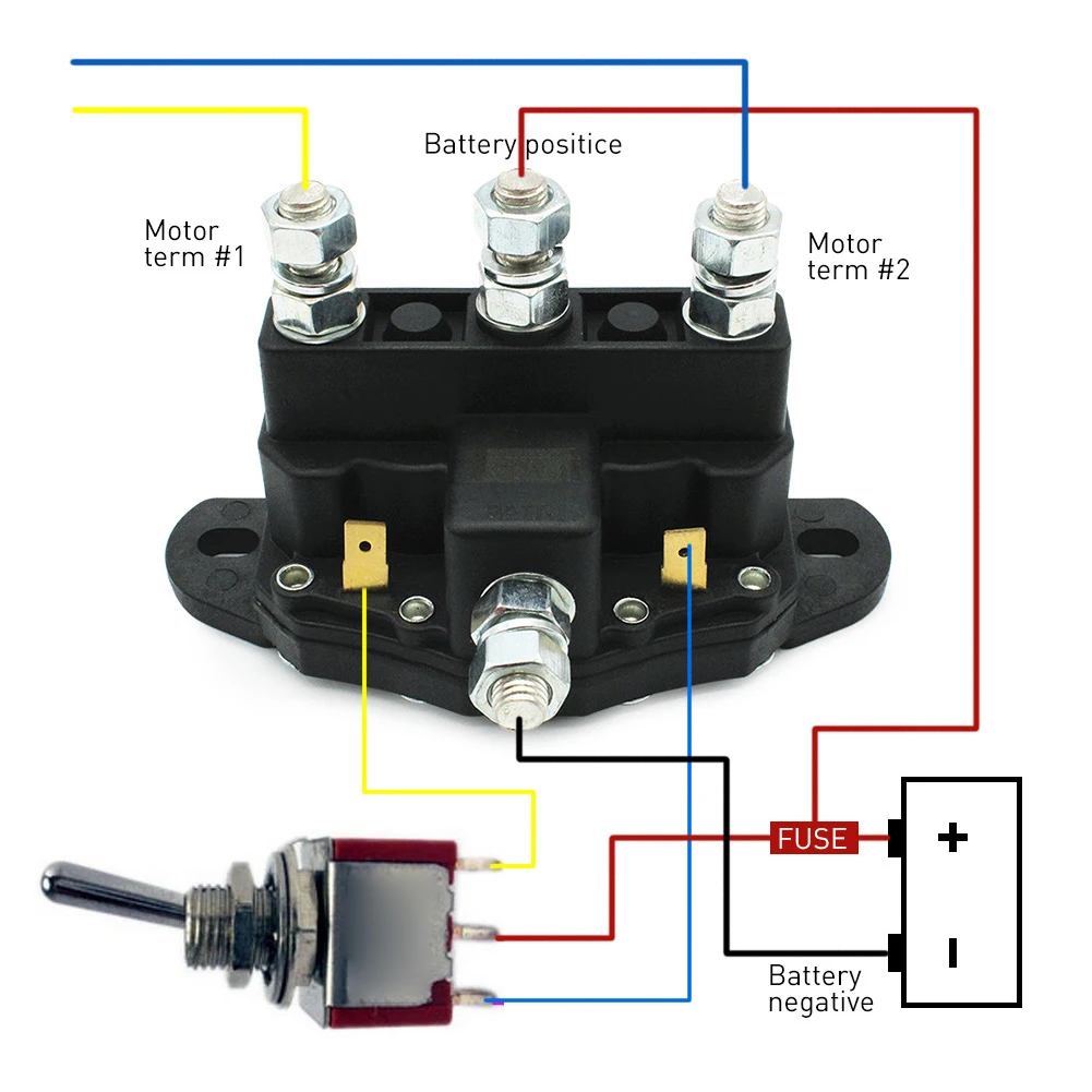 Black Durable Accessory Winch Motor 12 Volt Car Styling 6 Terminals Relay Electric Reversing Contactor Plastic Solenoid Switch | Автомобили