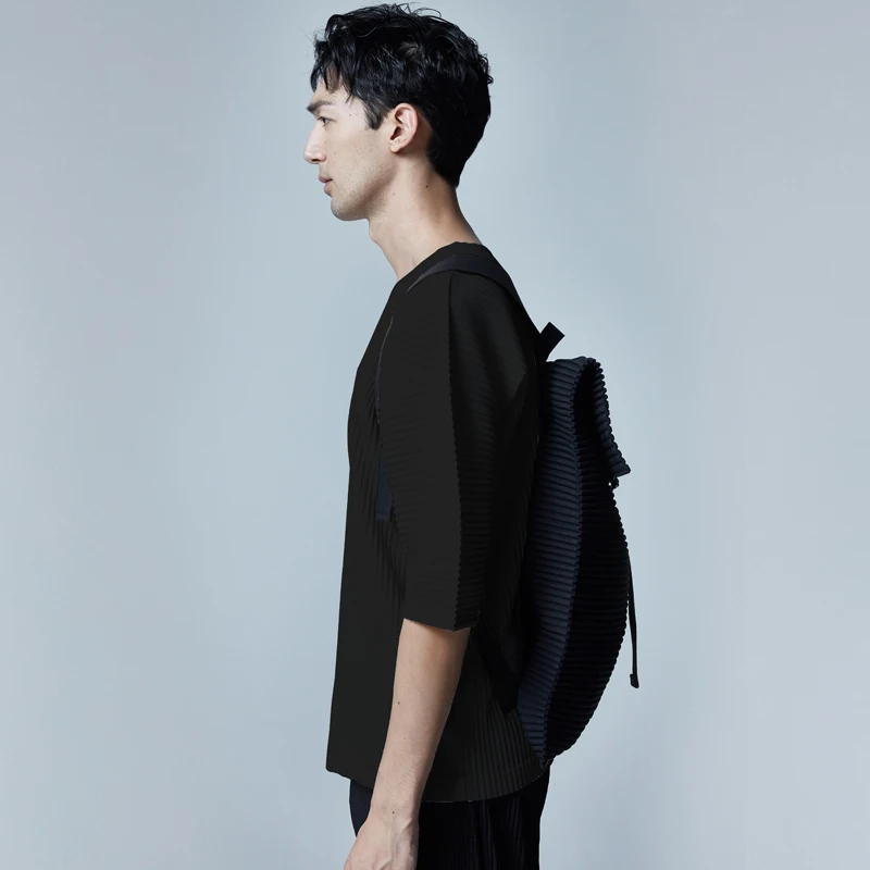 Miyake одежда джемпер летняя модная трендовая японская плиссированная футболка с круглым вырезом и короткими рукавами с коротким рукавом