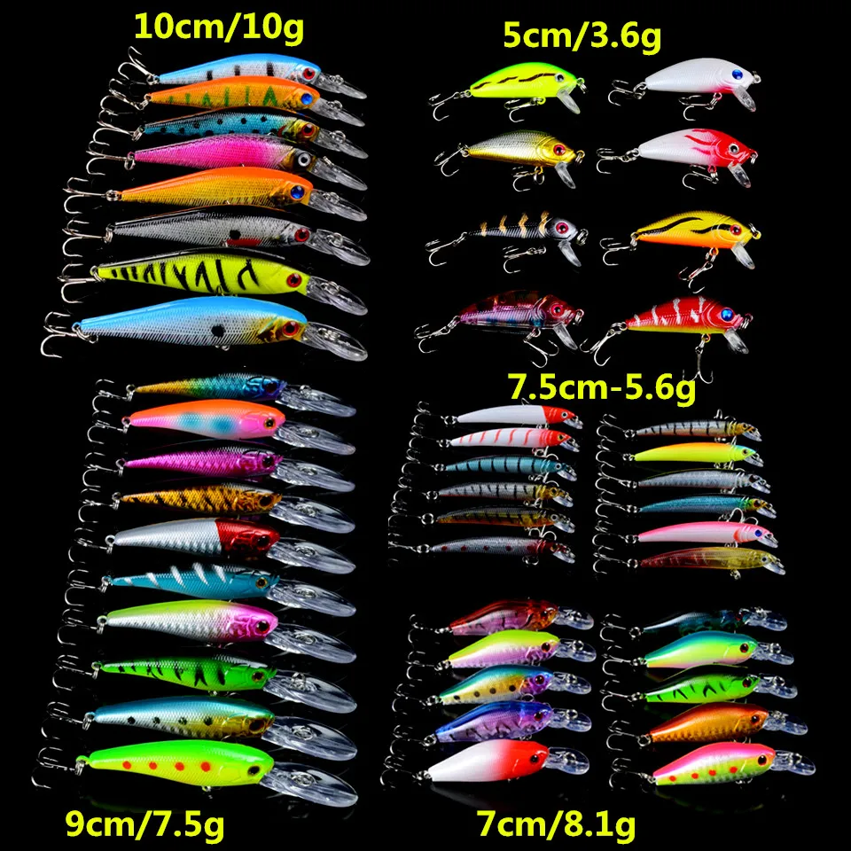 Лидер продаж 48 шт./лот рыболовные приманки жесткие смешанные 5 разных стилей