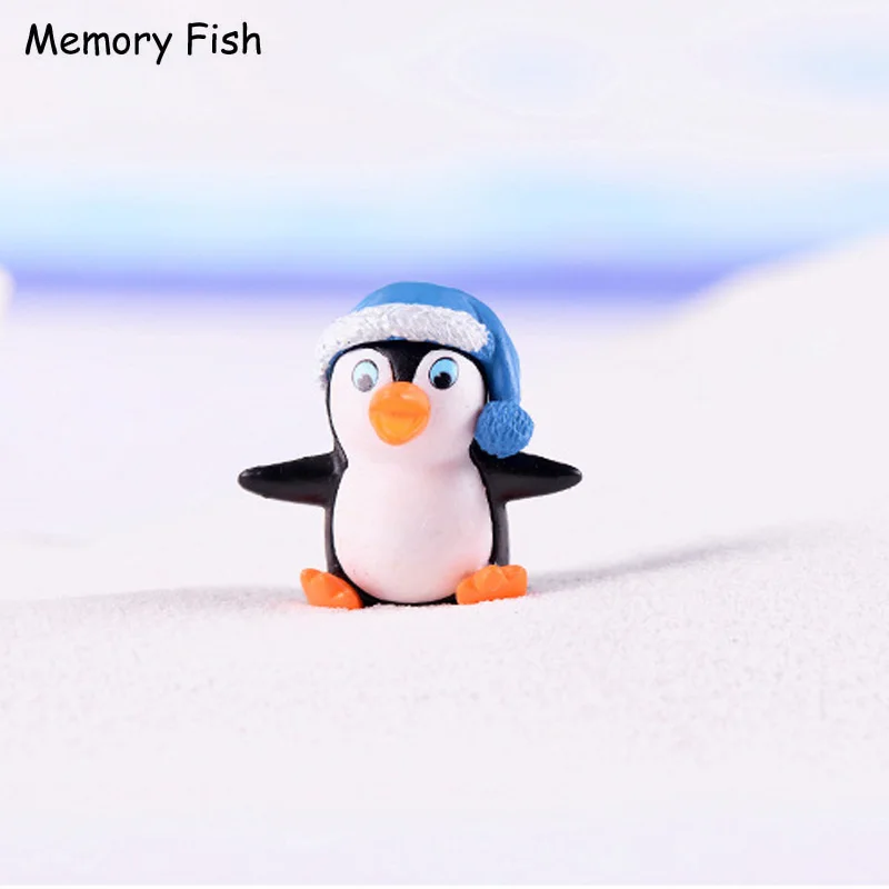 Мультяшные милые зимние игрушечные Пингвины полимерные Фигурки игрушки микро