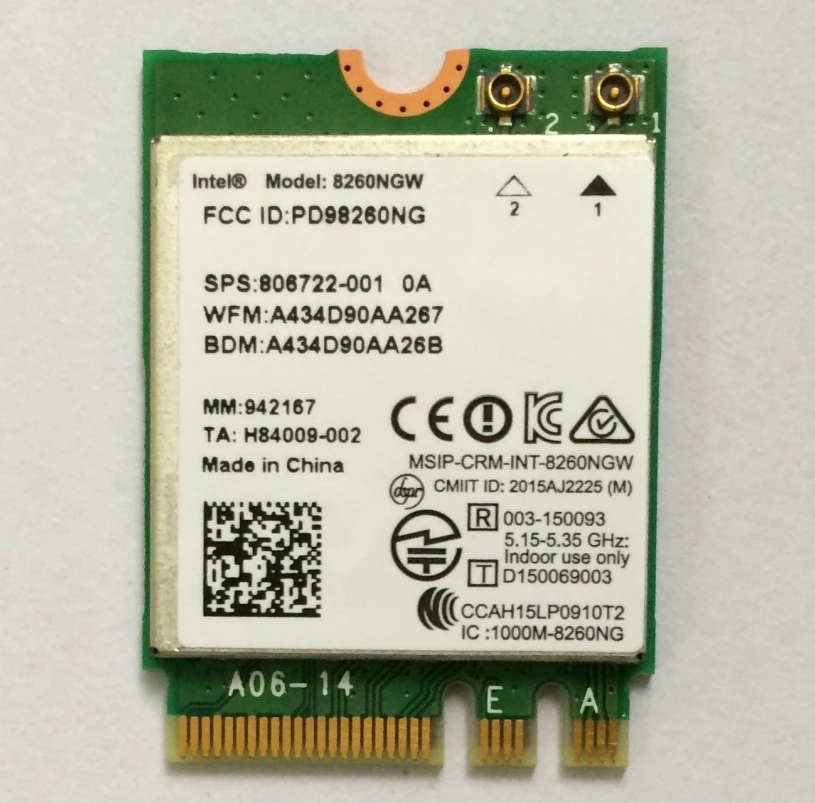 SSEA Новинка для Intel Wireless AC 8260 8260NGW 802.11ac 867 Мбит/с NGFF 2 4G/5 ГГц WIFI Bluetooth 4 Wlan карта HP SPS: 806722