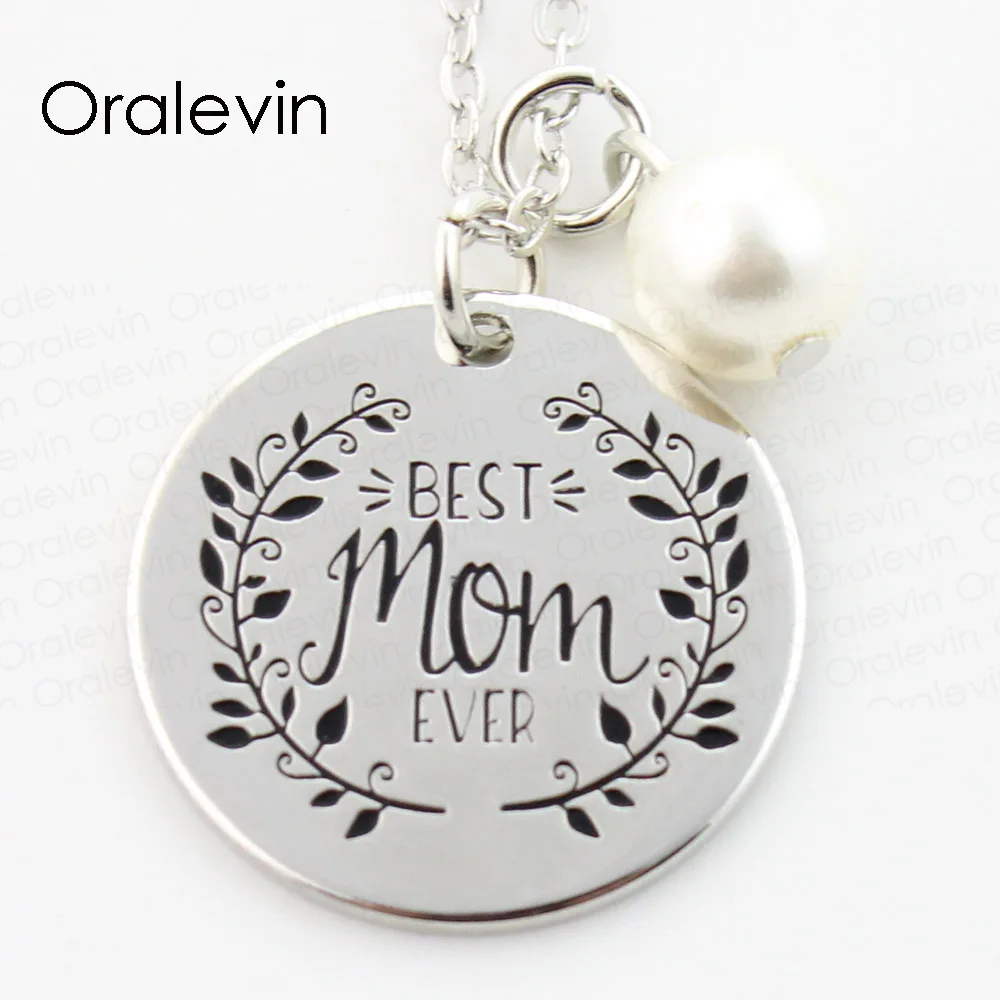 Оптовая продажа подвеска BEST MOM с гравировкой ожерелье подарок на день матери для