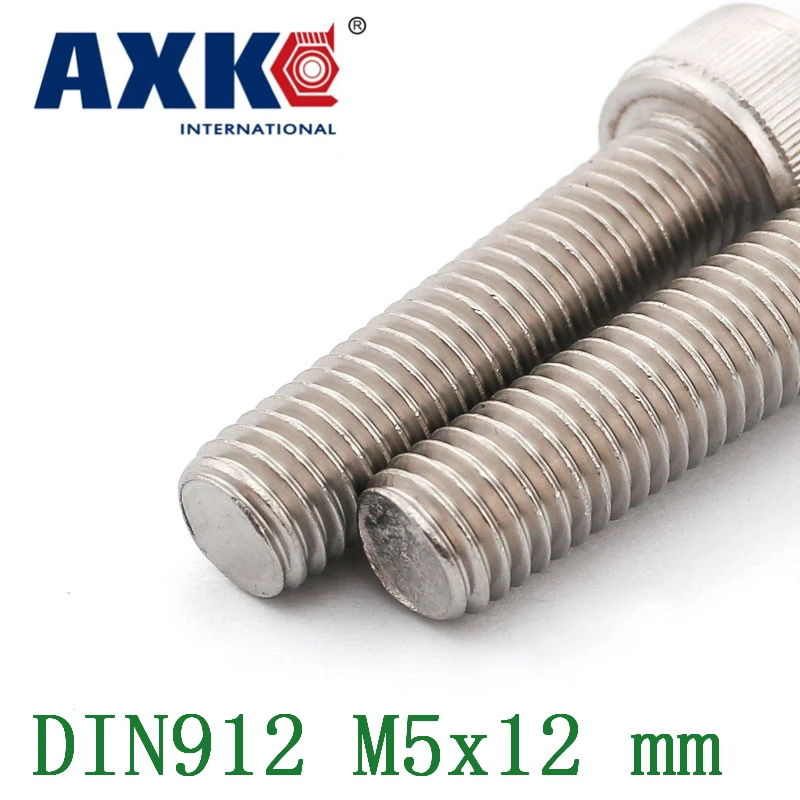 

Din912 M5x12 Mm M5*12 304 Vis Parafusos Stainless Steel Free Shipping 50pcs/lot Metric ThreadHex Socket Head Cap Screw Bolts