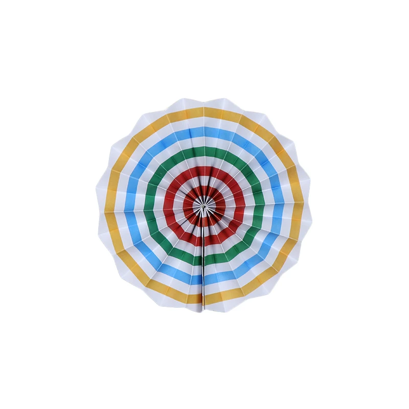 

6pcs Colorful Stripe Dot Paper Fan For Kids Boys Girls Birthday Decor Baby Shower Hanging Paper Crafts Party Backdrops Supplies