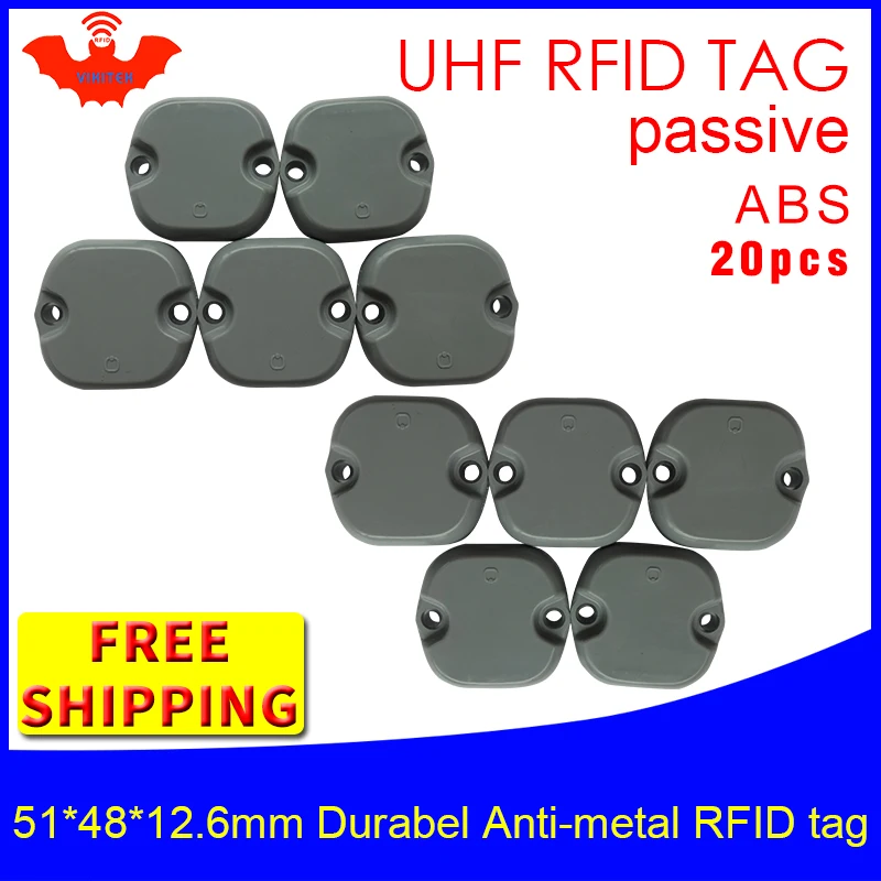UHF RFID metal tag 915m 868m M4QT 20pcs free shipping 51*48*12.5mm construction machinery durable ABS smart passive RFID tags