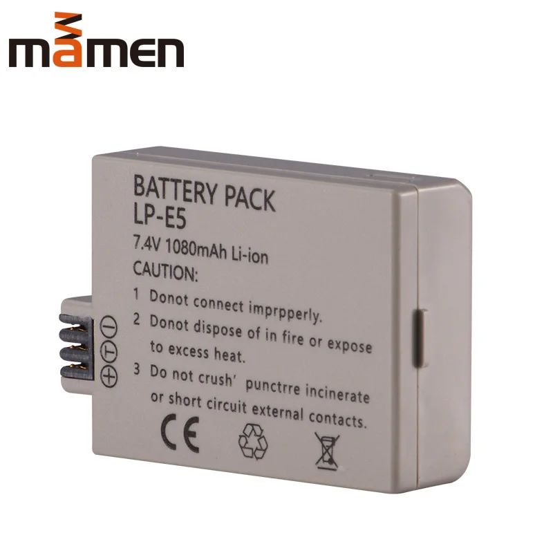 LP-E5 Battery Mamen 1080 mAh LP-E5 LPE5 LP E5 литий-ионный Батарея и зарядное устройство для аккумуляторов в комплекте для Canon EOS Rebel XS, Rebel T1i, Rebel XS я, 1000D, 500D - Цвет: LP-E5 Battery
