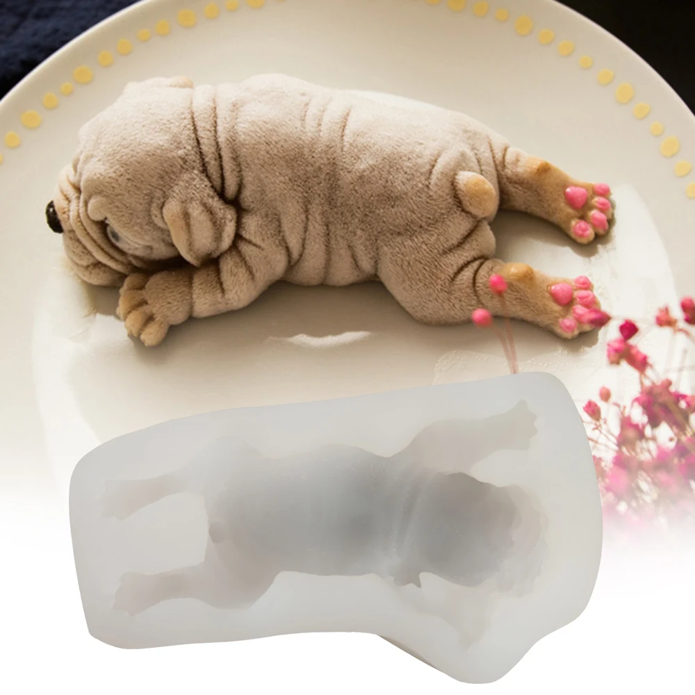 Прямая поставка силиконовая форма в виде милой собаки мусс торт 3D Shar Pei для