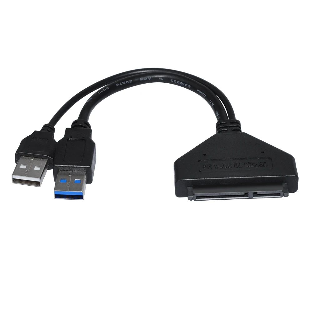 Кабель-переходник DeepFox с двойным USB 3 0 на Sata кабель-преобразователь 22pin SATA III 2 5 для