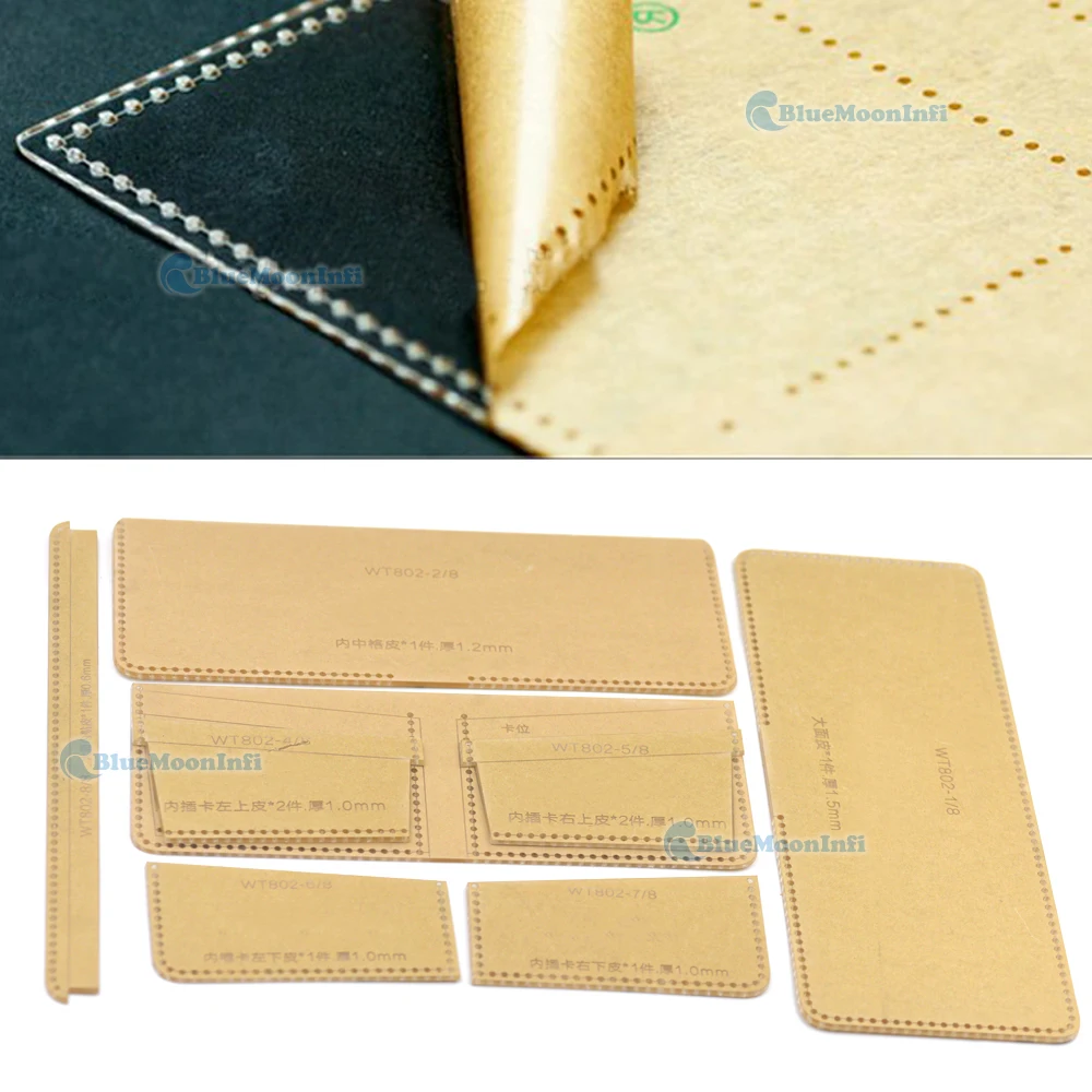 1 Pcs Acrylic Leather Template Home Handwork Leathercraft 802 Pattern Tools Accessory Men Wallet DIY | Дом и сад