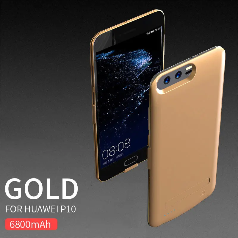 Gold For P10 NENG 6800 мАч чехол для зарядного устройства для huawei P9 P10 power Bank чехол для зарядки телефона Тонкий чехол для зарядного устройства для huawei P9 P10 Plus - Цвет: Gold For P10