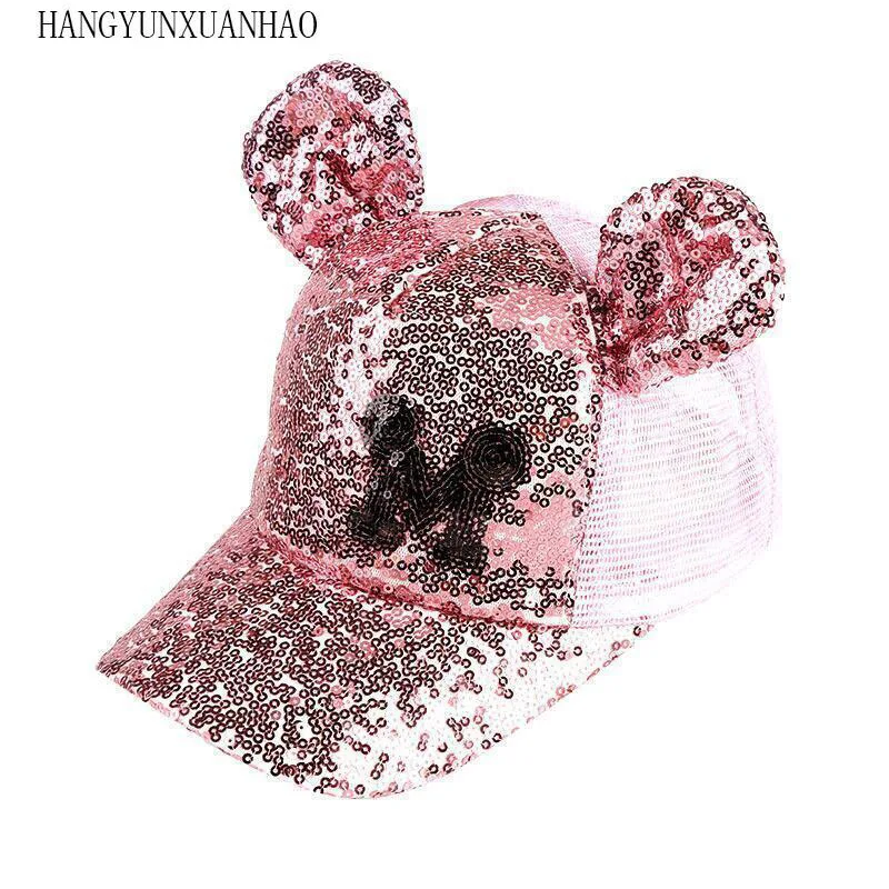 

Summer Child M Sequin Net Cap Girls Sunscreen Baseball cap Boys Leisure Cap Student Hat Snapback Adjustable Sun Hats