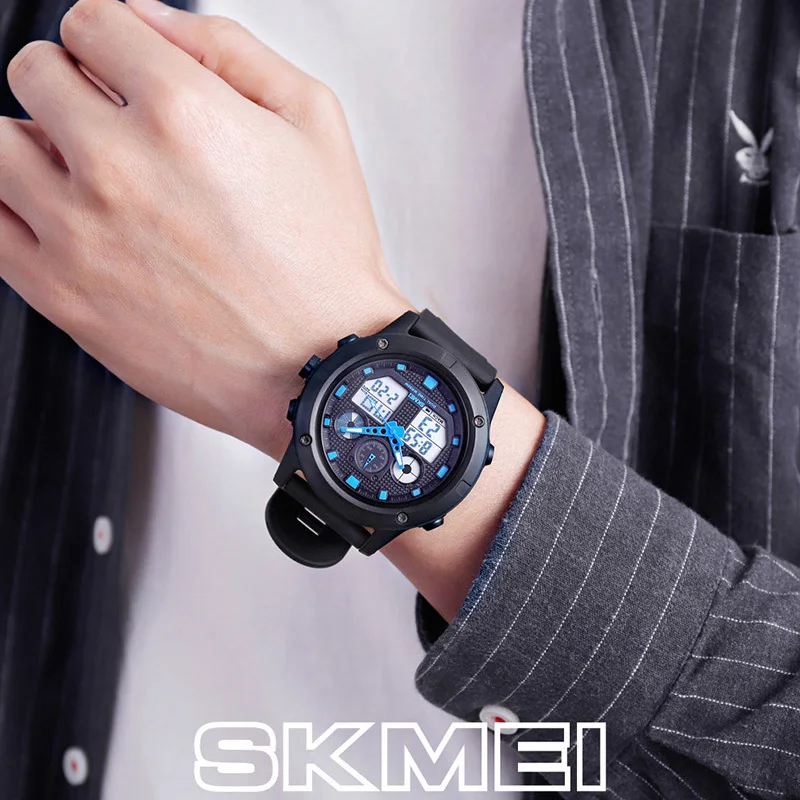 SKMEI Outdoor Sport Watch Men Digial Watches Military 5Bar Waterproof Luminous Dual Display Wristwatch reloj hombre