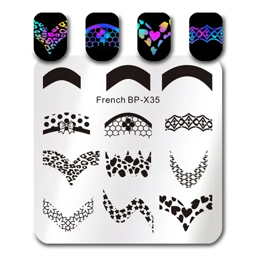 BPX35 BORN PRETTY Flower Butterfly штамповка шаблон Круглый штамп с изображением площади пластина помада Геометрическая растительная пластина с изображениями для нейл-арта - Цвет: BPX35
