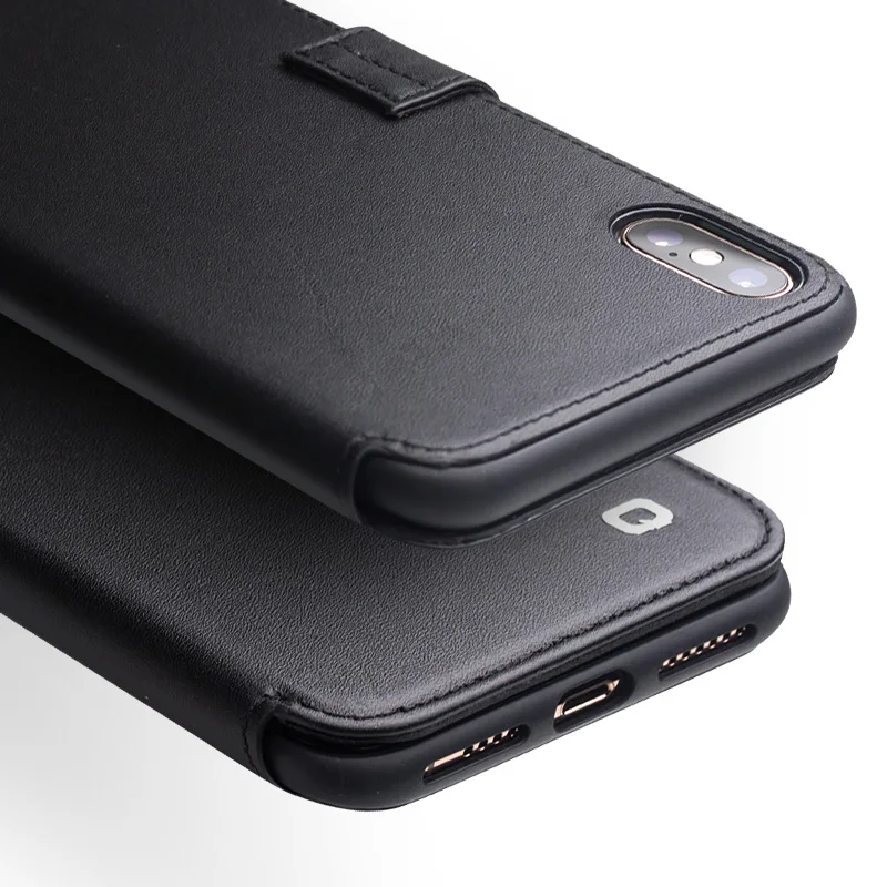 Genuine Leather Flip Case for Apple iPhone X XS XR Max Magnetic Buckle Handmade Wallet Cover with Card Slot For iphone | Мобильные