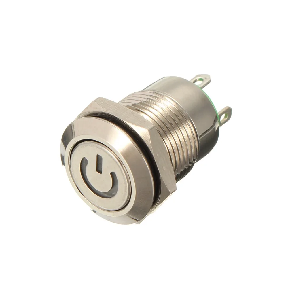 12V 2A 9.5mm Waterproof LED Metal Cap Power Momentary Push Button Switch Car DIY Modified | Инструменты