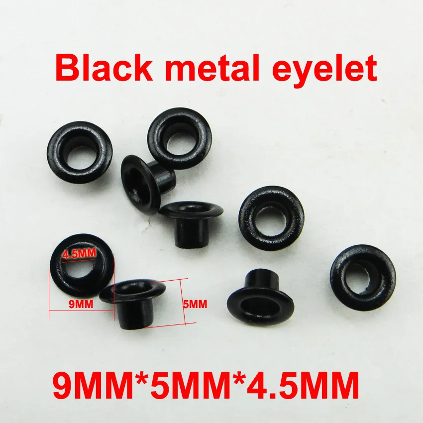 

200PCS 4.5MM black METAL EYELET buttonS ROUND BRAND GARMENT sewing clothes accessory buttons ME-040