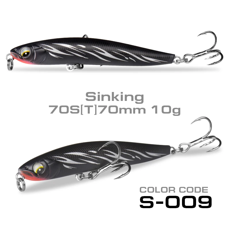 70ST SinKing S009 SFT рыболовные приманки 90 мм 7,5g 17g 70 мм 4,3g 10 ghard карандашные приманки плавающий/опускается на дно искусственные морской окунь приманка для рыбы - Цвет: 70ST SinKing S009