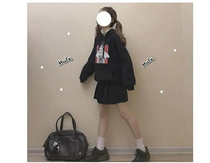 Г. модная Толстовка для женская одежда корейский Ulzzang Harajuku уличная с длинным рукавом толстовки с капюшоном Женский Топ