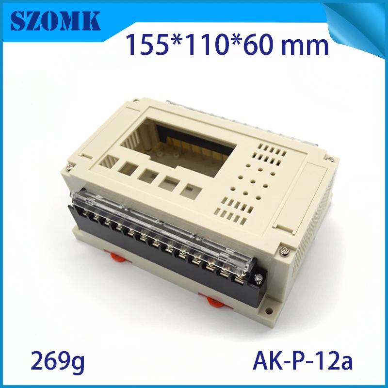 Пластиковый корпус somk для электроники 155*110*60 м ящик din рейки с разъемами