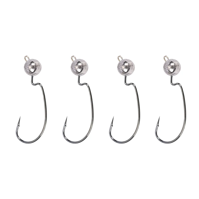 TSURINOYA рукоятки привести острые Крючки 3.5g/5g/7g Jig Head крючки искусственные черви для