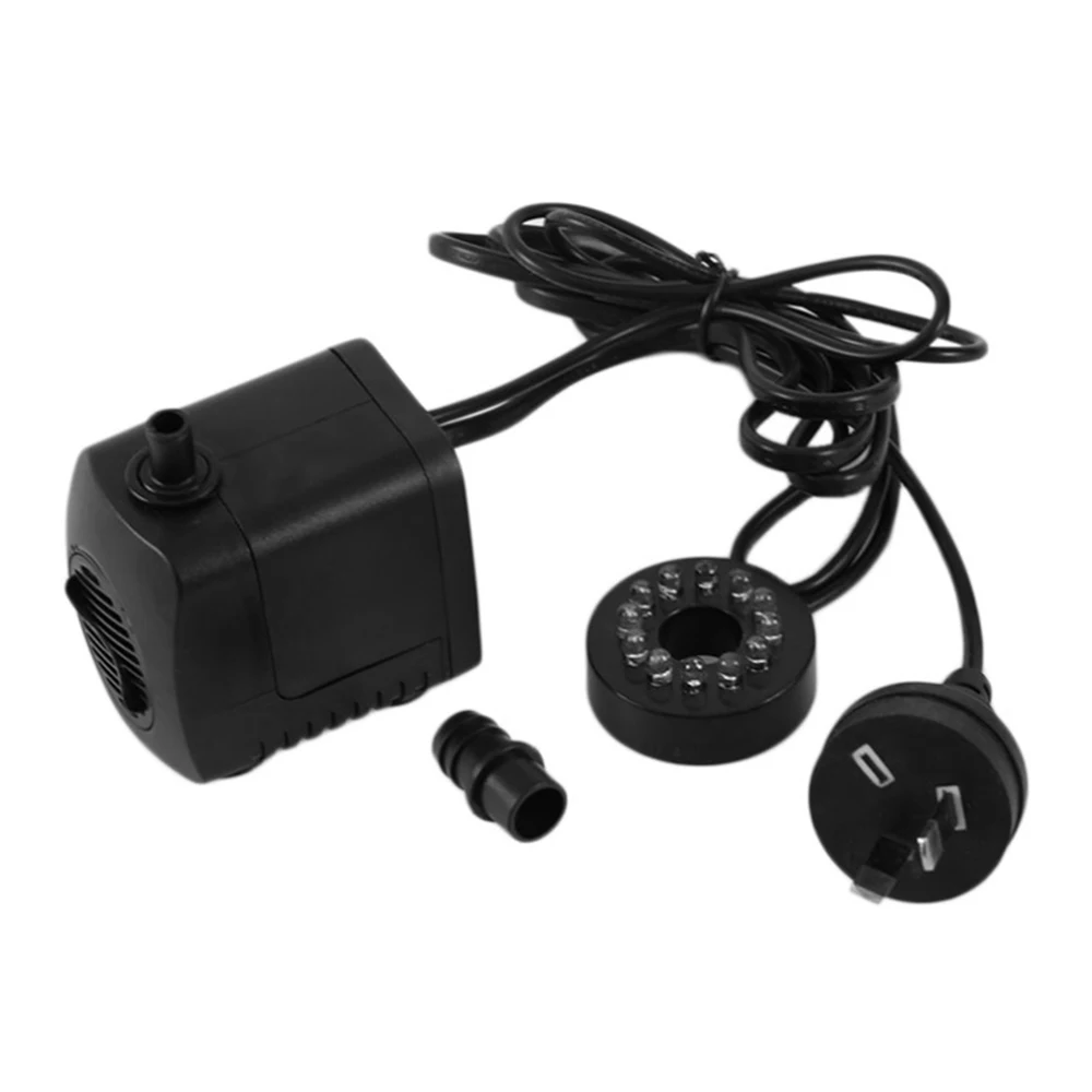 UK 220V Водяной насос, погружной фонтан, водяной насос для пруда, 110 В, 220 В, 15 Вт, светодиодный погружной водяной насос, аквариумный фонтан - Цвет: UK 220V