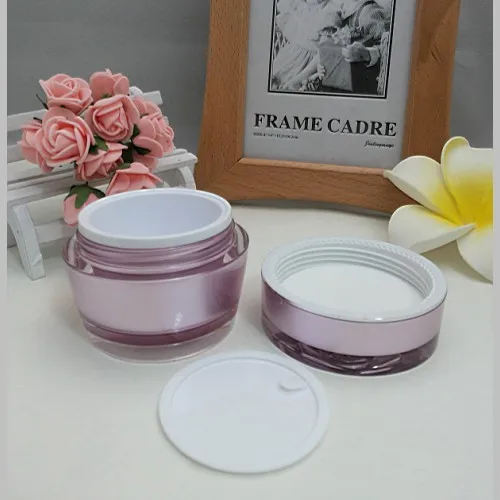 50 г Пастельная фиолетовая акриловая бутылка для крема с крышкой в форме цветка