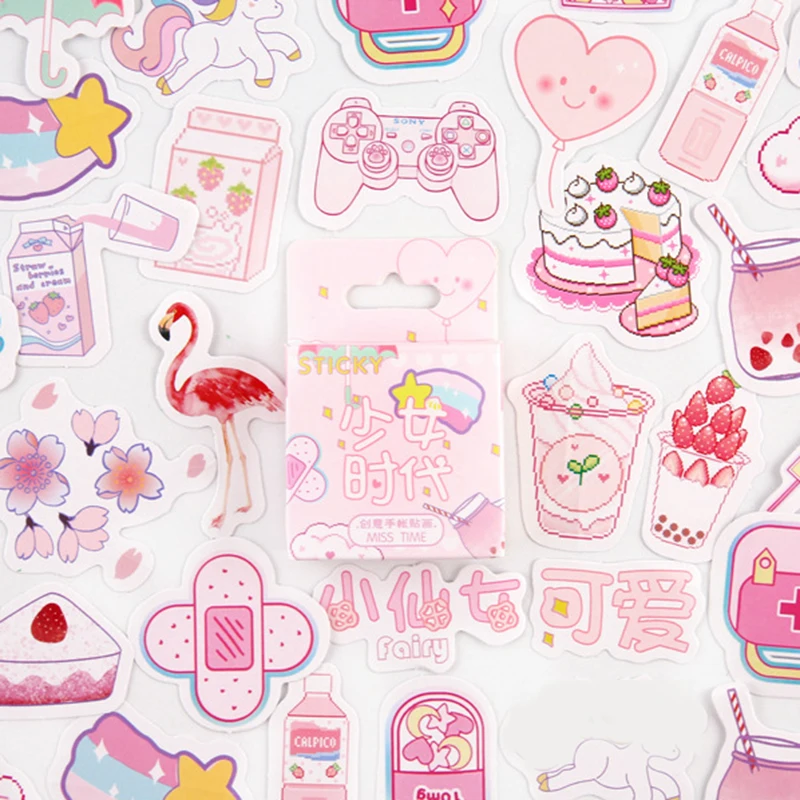 46 шт./кор. Розовый Пуля журнал наклейки Kawaii декоративные канцелярские изделия наклейки для Скрапбукинг альбом записная книжка подарок расходные материалы