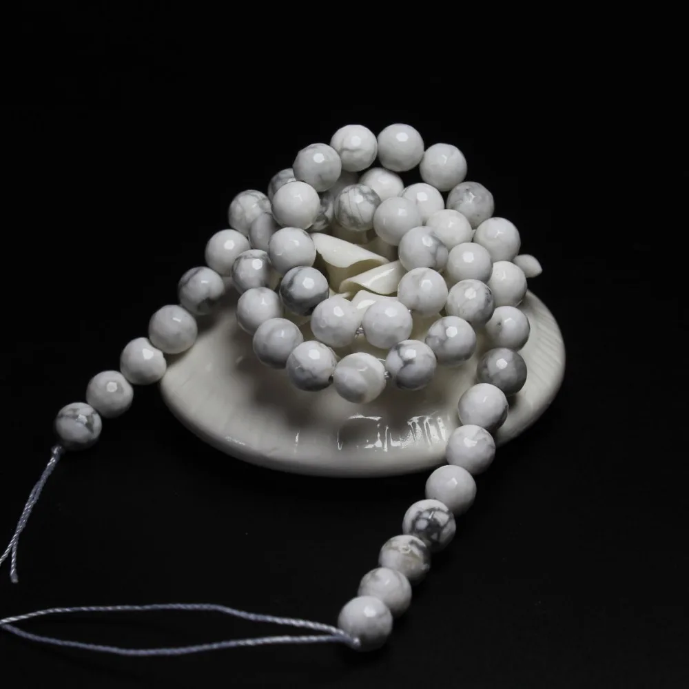 Оптовая продажа граненые бусины AAA + Howlite белые бирюзы из натурального камня