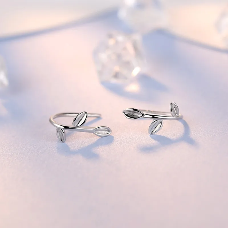 Wholesale Jewelry Elegant Earrings for Girl Wedding Gift Sterling Silver Stud Women Free Box Leaf Design | Украшения и аксессуары