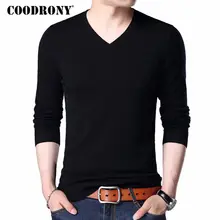 COODRONY, свитер из мериносовой шерсти, мужской, Повседневный, классический, с v-образным вырезом, Pull Homme,, зима, Новое поступление, Мужской пуловер, свитера, разные цвета, 309