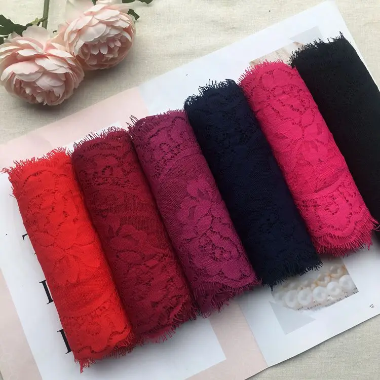 6M/Lot 12Colors Wide 17CM Mesh Eyelash Lace Trim Veil Wedding Dress Diy Fabric Craft Clothing Skirt Materials | Дом и сад
