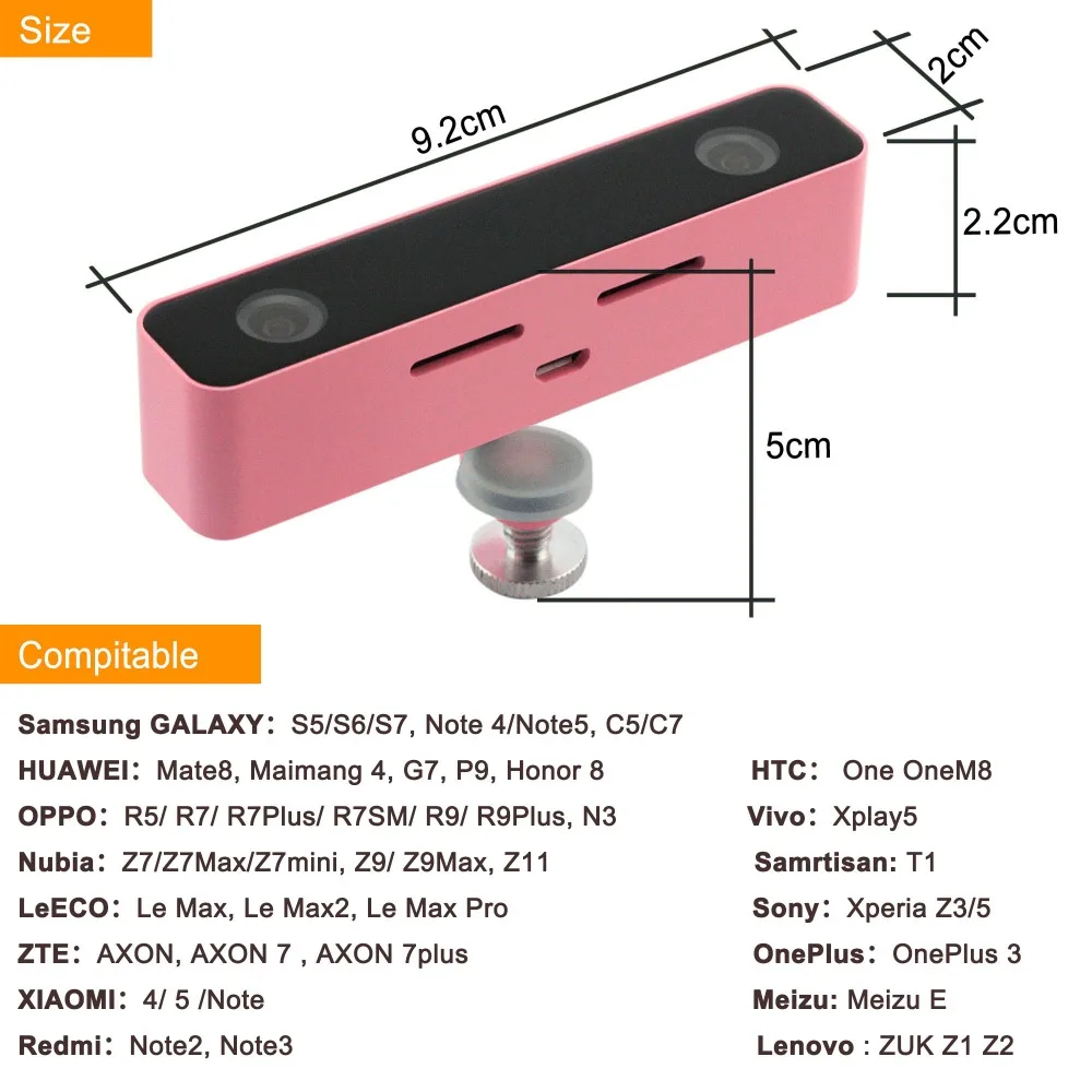 3d vr профессиональные видеокамеры Двойной hd 36o камера с микро usb для HUAWEI Mate 7/8/S P8/P9/P8