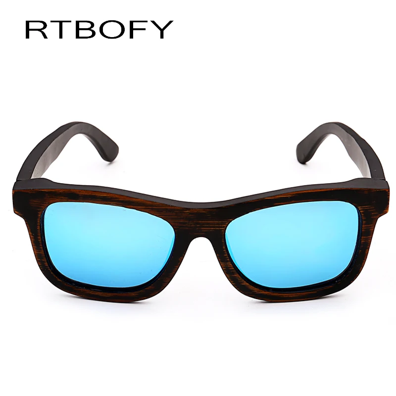 RTBOFY деревянные солнцезащитные очки мужские бамбуковые винтажные HD поляроидные