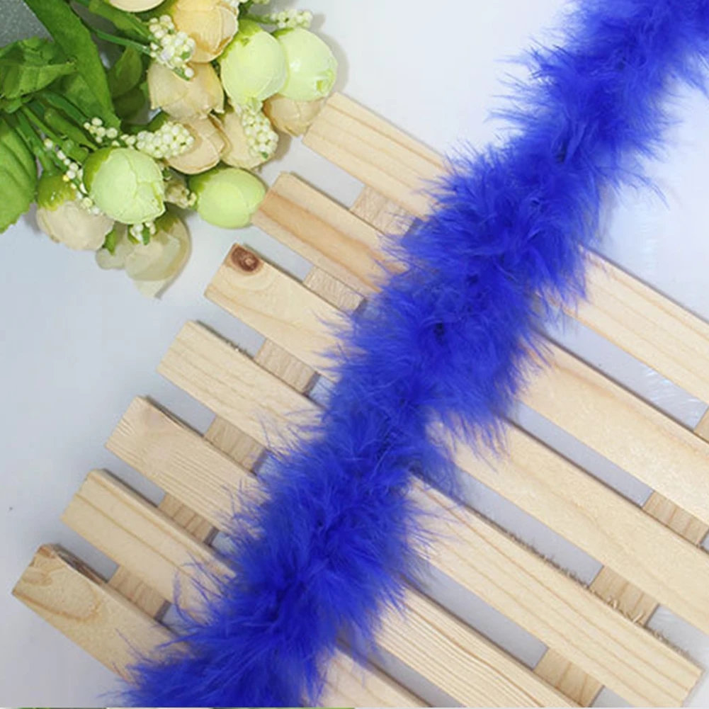 Sapphire Blue 2 м пушистые DIY обрезки ленты мягкие искусственные перо струны платье Вечерние плюшевые украшения - Цвет: Sapphire Blue