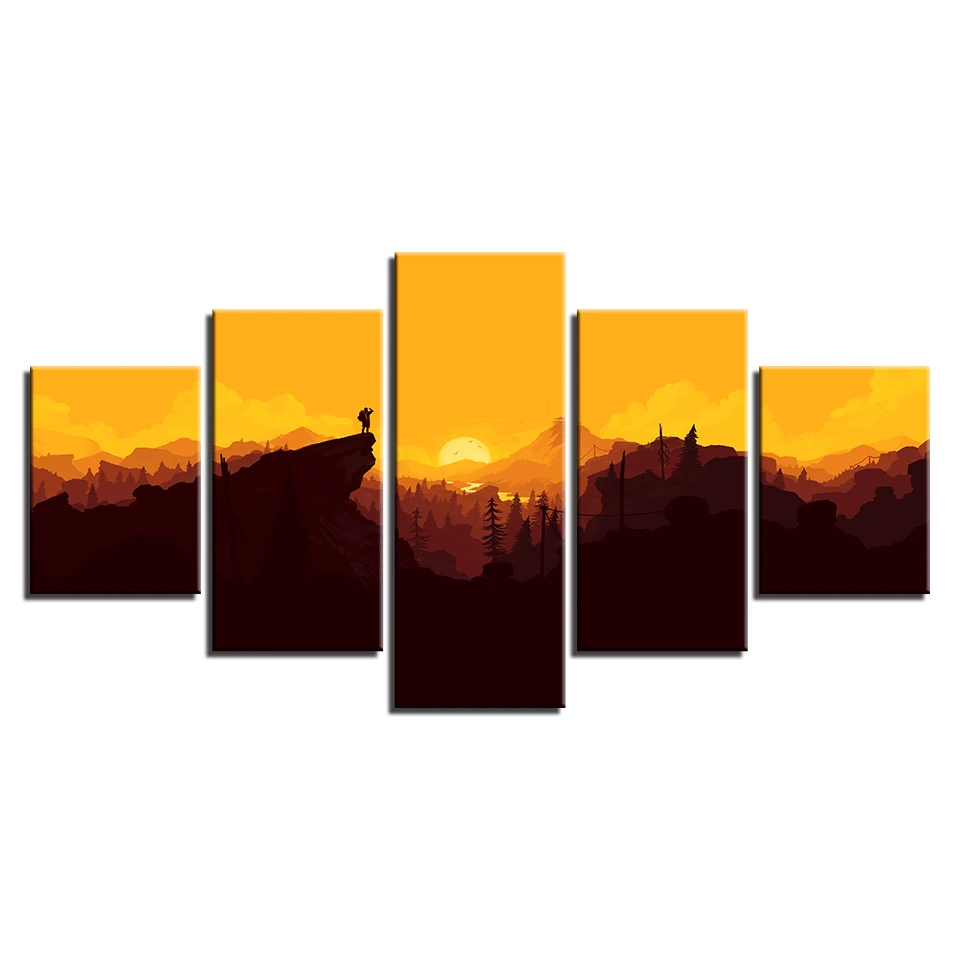 Модульная Картина на холсте настенное искусство 5 шт. картины Firewatch с
