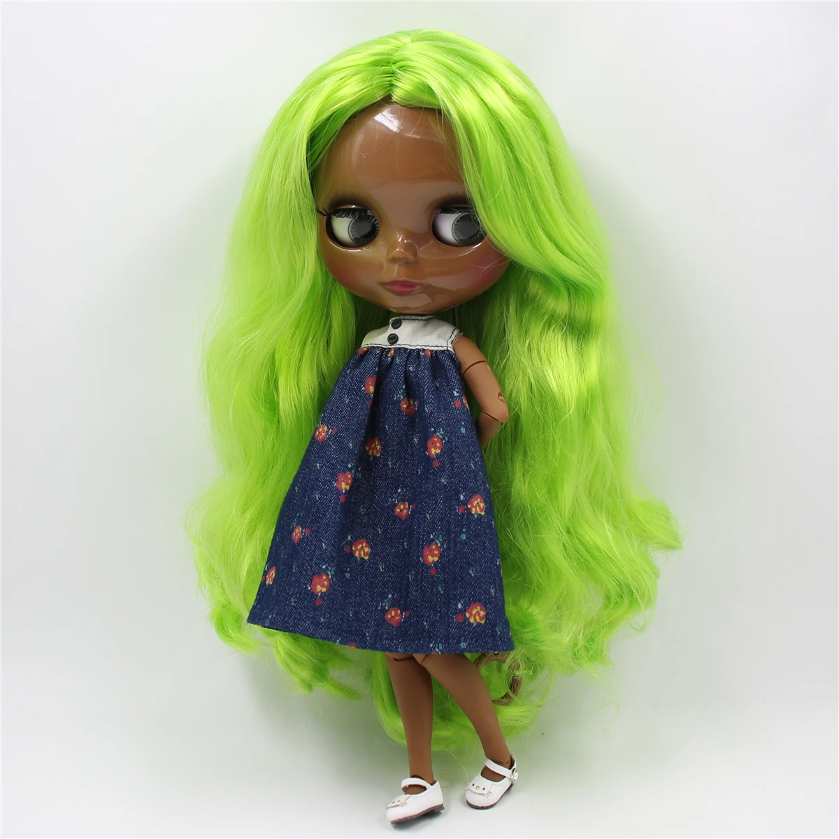 Ледяная кукла DBS Blyth 1/6 BJD ярко зеленые волосы для суставов тела белая кожа матовое