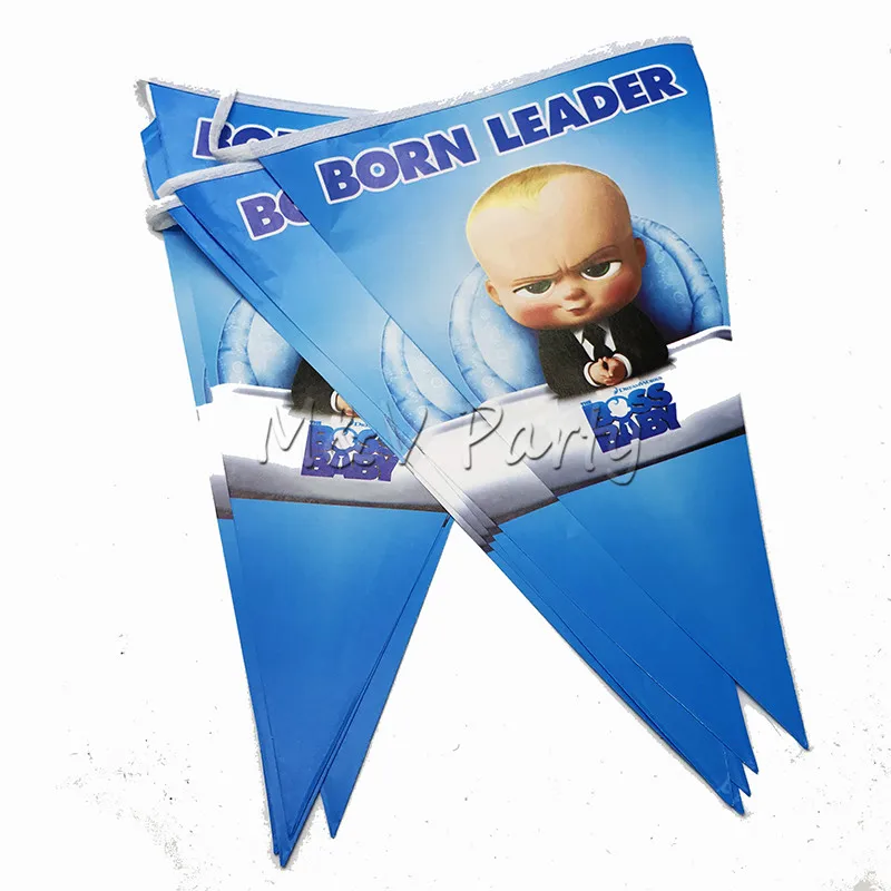flag 10pcs Boss Детские тематические вечерние одноразовые столовые приборы на день рождения детский душ вечерние баннер на тарелке, чашке маленький босс принадлежности украшения - Цвет: flag 10pcs