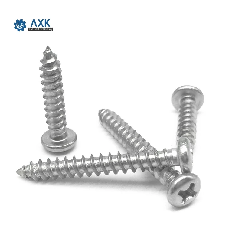 

Head Screws Phillips 304 Stainless Steel Wood 100pcs M3.5 Self-tapping Round Stainlness High Quality Service Woodworking