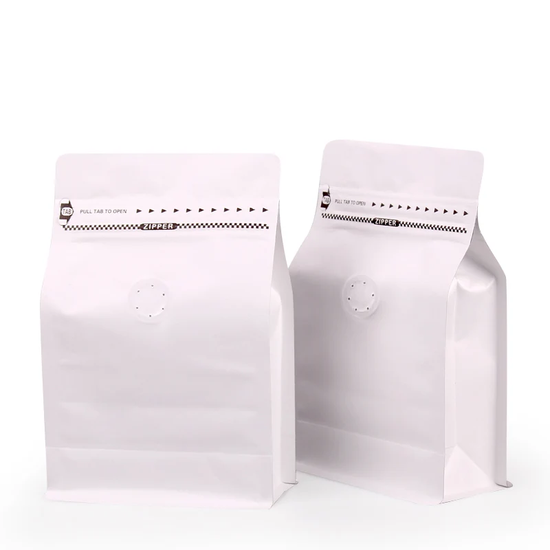 100pcs half pound white kraft paper Lamination aluminum foil ziplock packaging bag coffee side sealed zipper with valve | Дом и сад