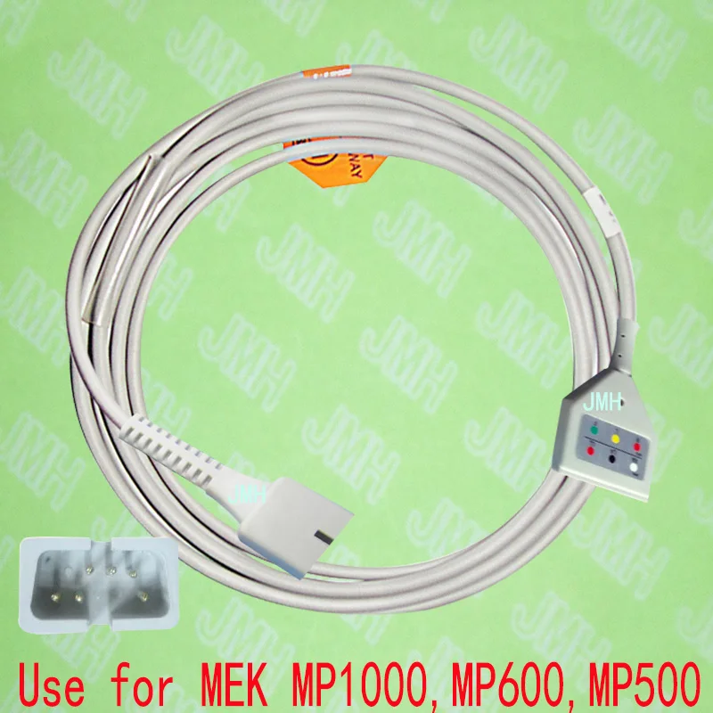 

Compatible with DB9 6pin MEK MP1000,MP600 and MP500 ECG Machine the 3 lead DIN trunk cable, IEC and AHA.