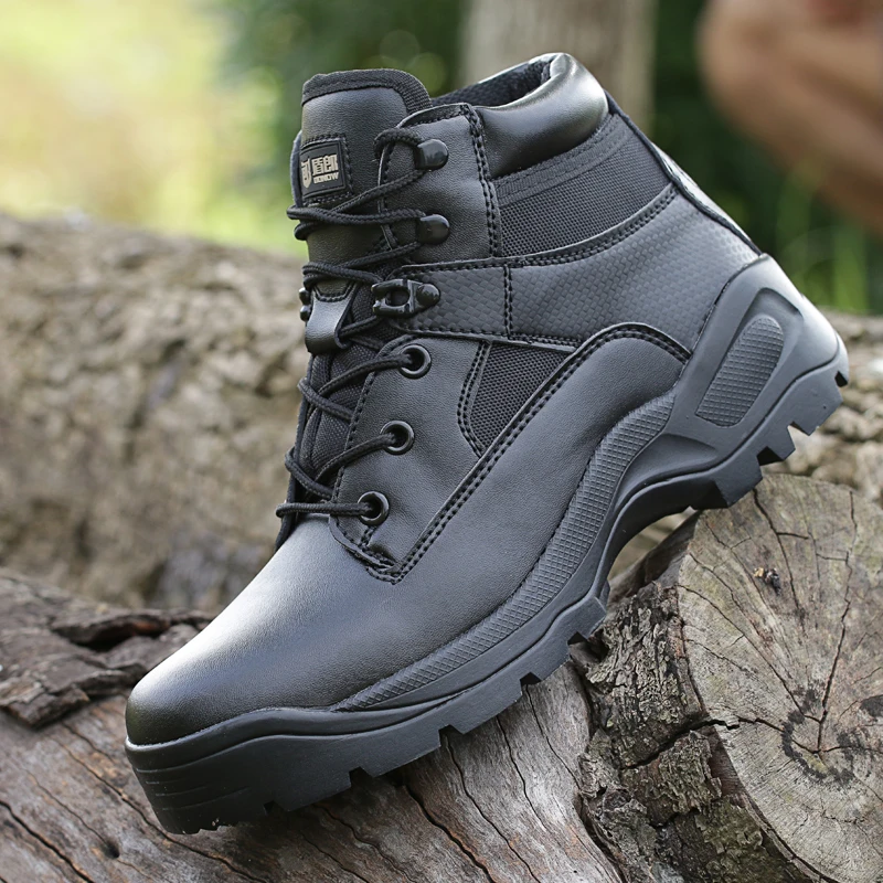 Военные мужские ботинки армейские мужская обувь черные уличные походные горные