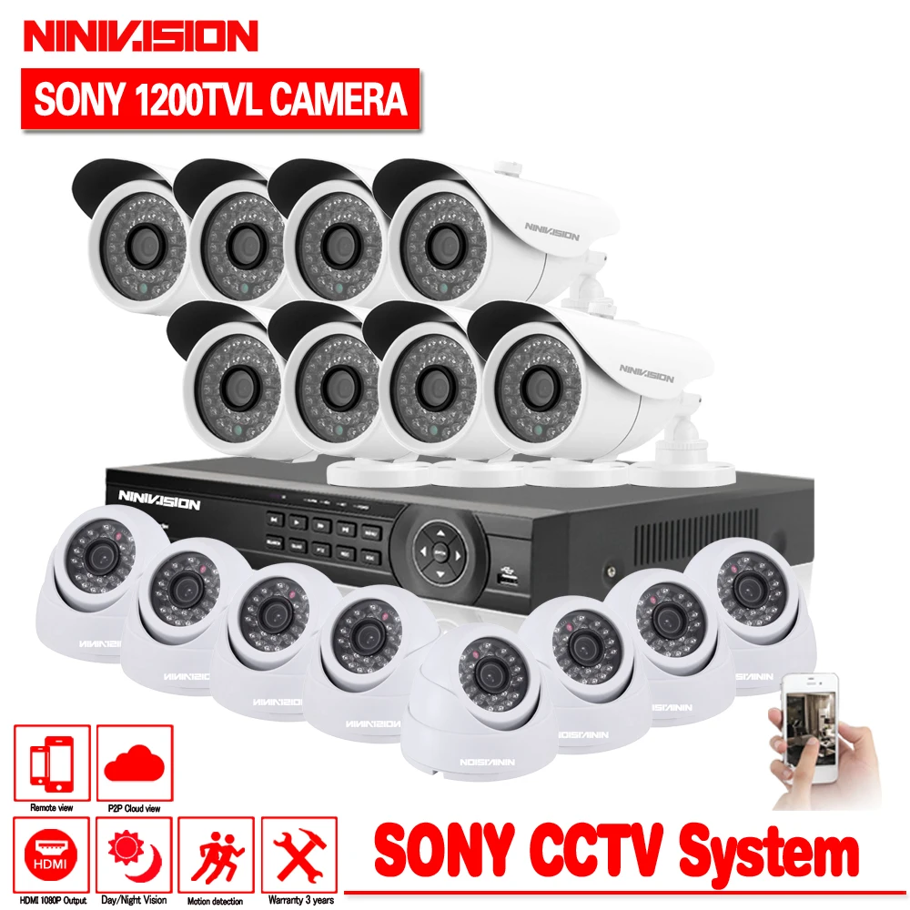 Камера видеонаблюдения Sony 1200TVL 16 каналов 3 6 мм каналов|channel|channel home |