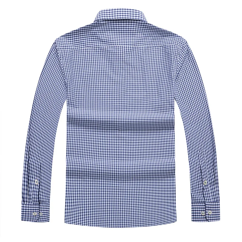 Plus 10XL 8XL 6XL Men's Casual Shirt spring Autumn Full Sleeve Plaid High Quality Social Dress Men Brand Clothing Camisa | Мужская
