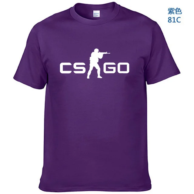 Purple-W Мужская футболка Cs Go, футболка Counter Strike Global offension CSGO, повседневная мужская футболка Cs Go, футболка классная, летняя, Cs: go - Цвет: Purple-W