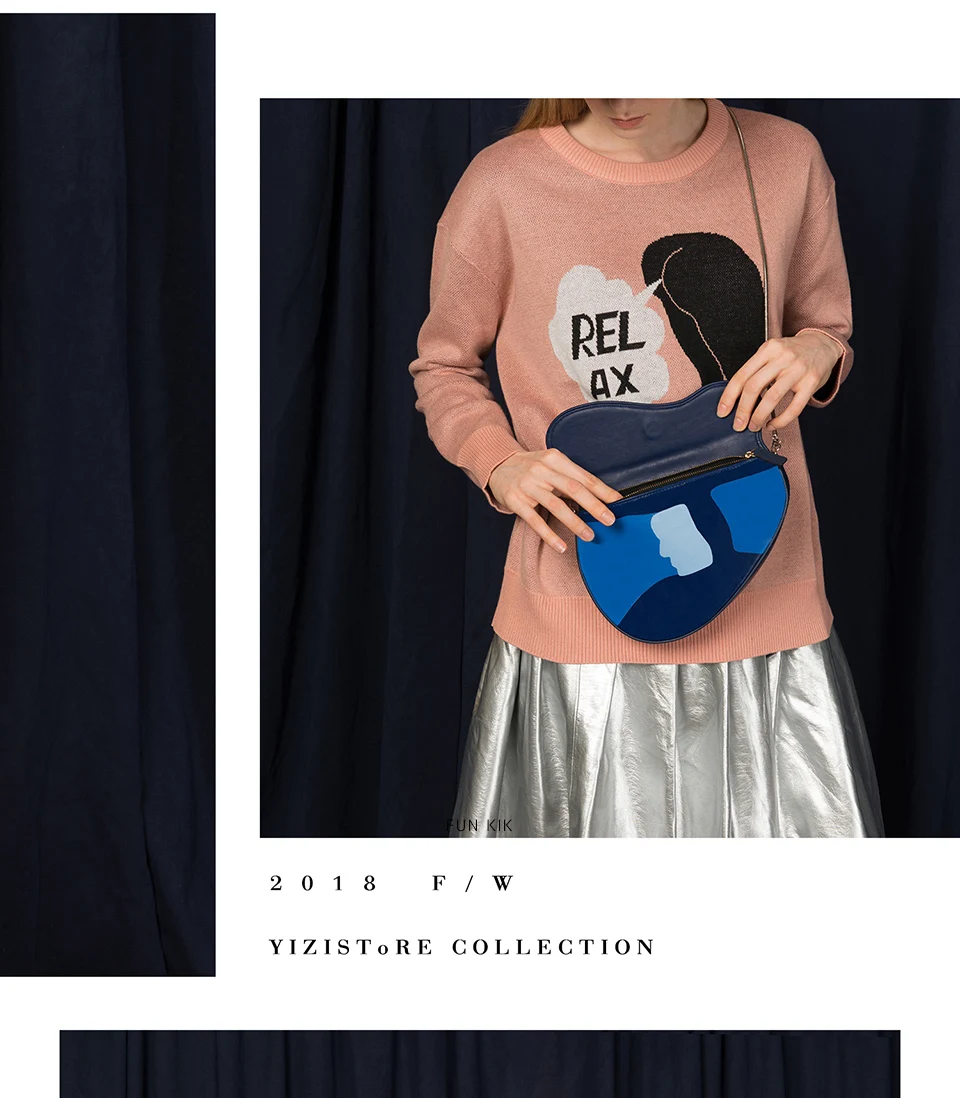 YIZISTORE оригинальные креативные сумки на плечо из искусственной кожи с металлической цепочкой для девочек, повседневные женские сумки-мессенджеры в горошек, серия [FUN KIK]