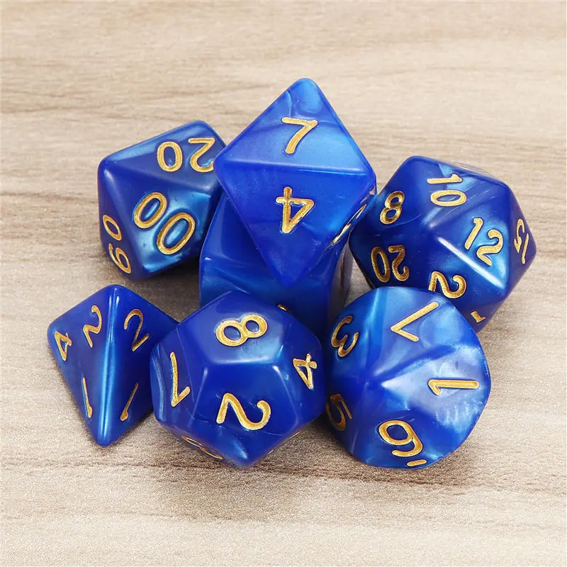 7 шт./компл. TRPG игры Игровые кубики D4, D6, D8, D10, D10%, D12, D20 многогранные кости Вечерние развлечения Настольные игры лучшие подарки