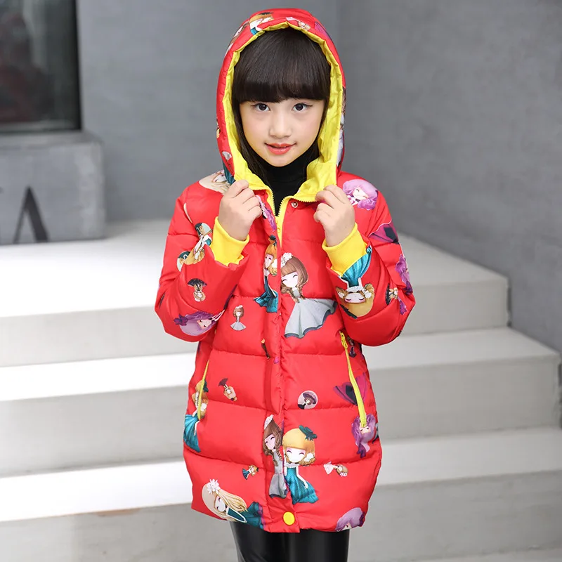 Куртка для маленьких девочек 2018 зимняя куртка пальто детская теплая верхняя