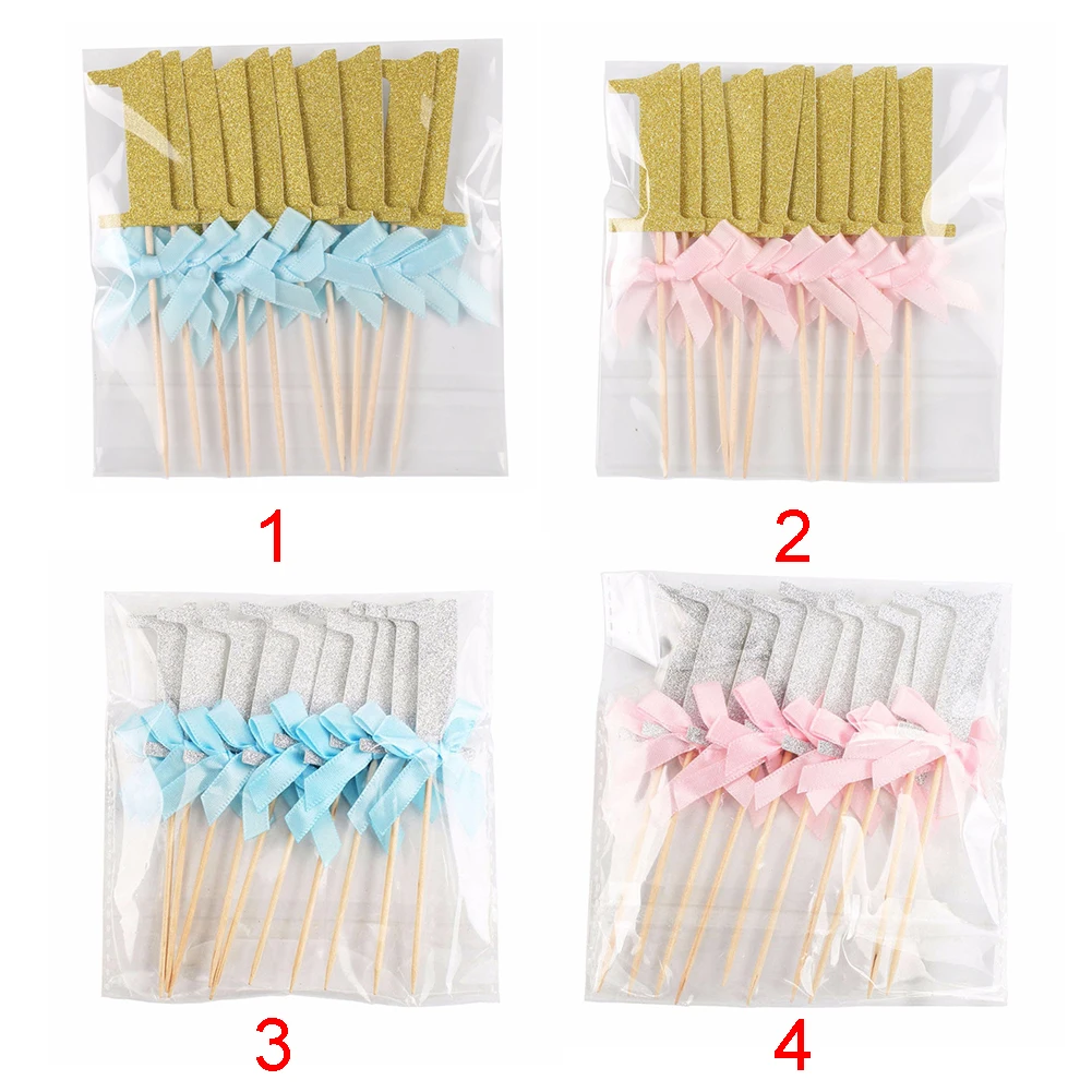 10 шт. Мода торт Топпер первый с изображением пирожного на день рожденья топперы